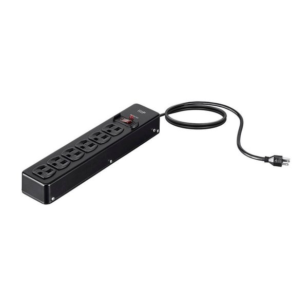 Monoprice Heavy Duty 6 Outlet Metal Surge Power Strip_ 540 Joules_ with 6ft Cord 35098